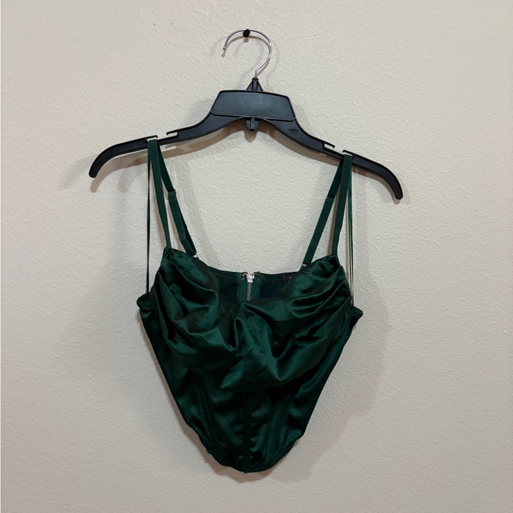 Urban Outfitters Emerald Green Corset Tank Top